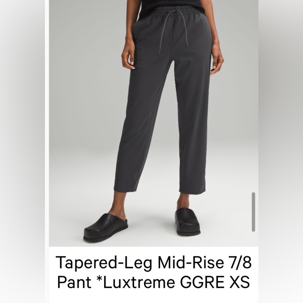 Lululemon Luxtreme Tapered Leg Trouser 7/8 length grey mid-rise size XS